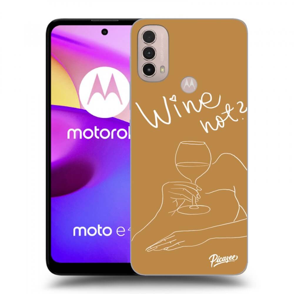 Picasee silikonowe czarne etui na Motorola Moto E40 - Wine not