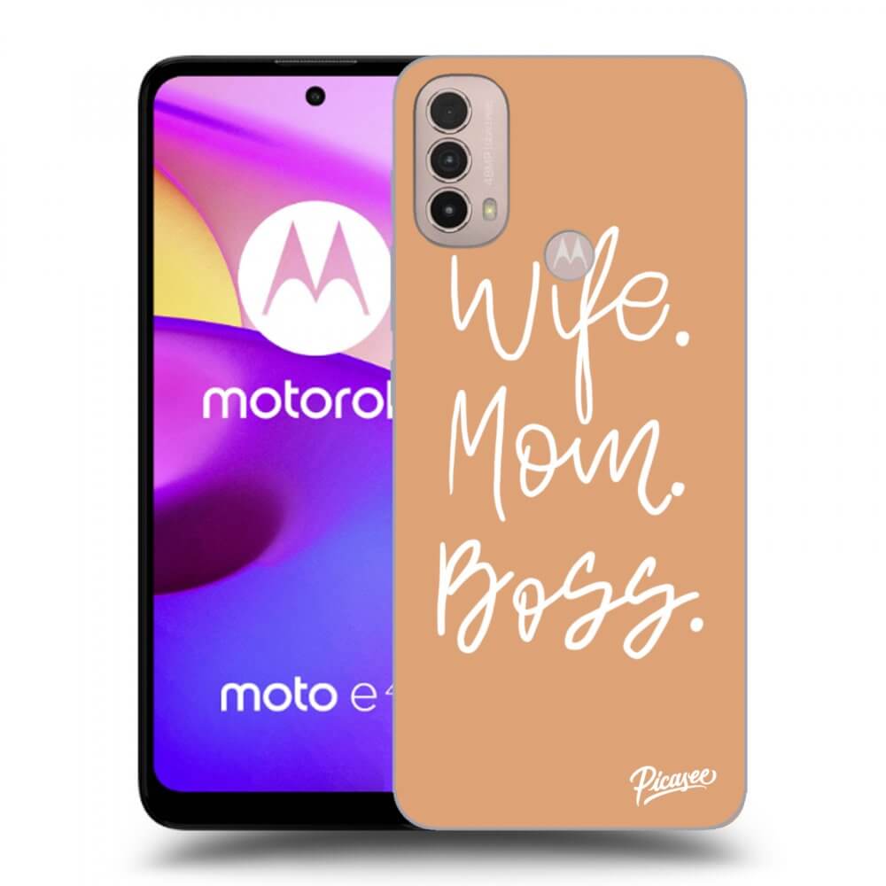 Picasee silikonowe czarne etui na Motorola Moto E40 - Boss Mama