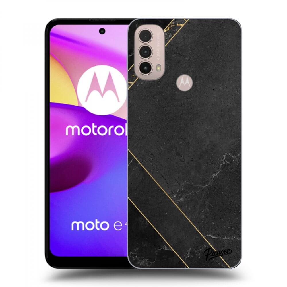 Picasee silikonowe czarne etui na Motorola Moto E40 - Black tile