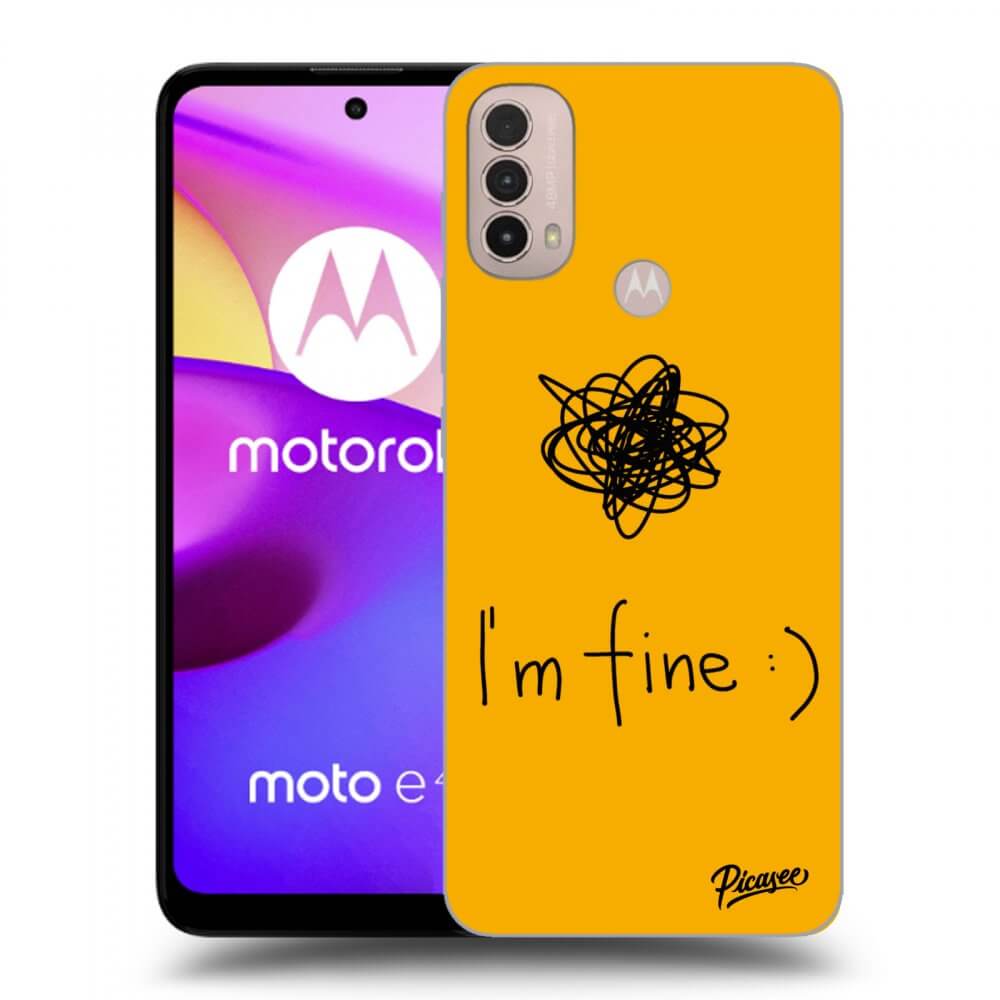 Picasee silikonowe czarne etui na Motorola Moto E40 - I am fine