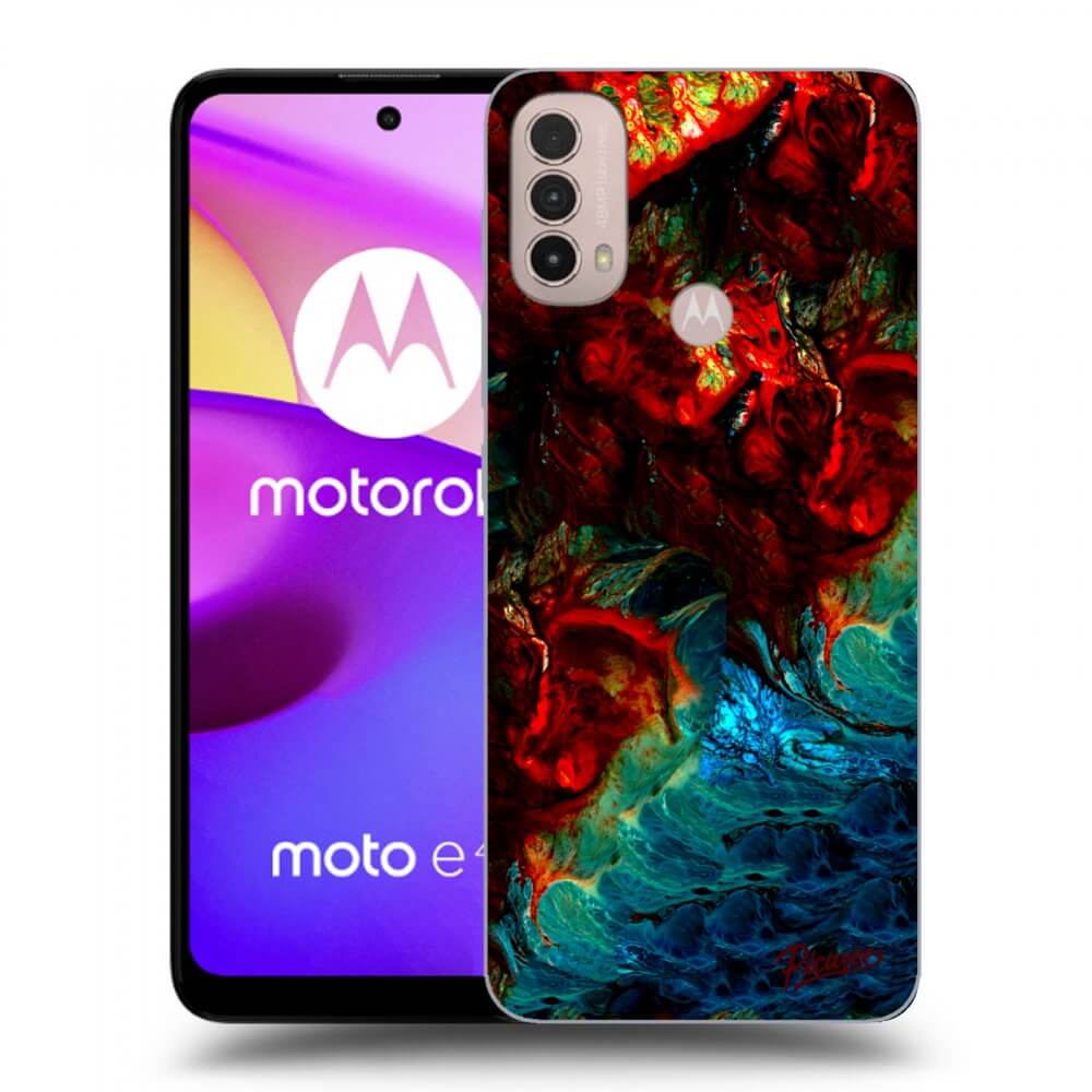 Picasee silikonowe czarne etui na Motorola Moto E40 - Universe