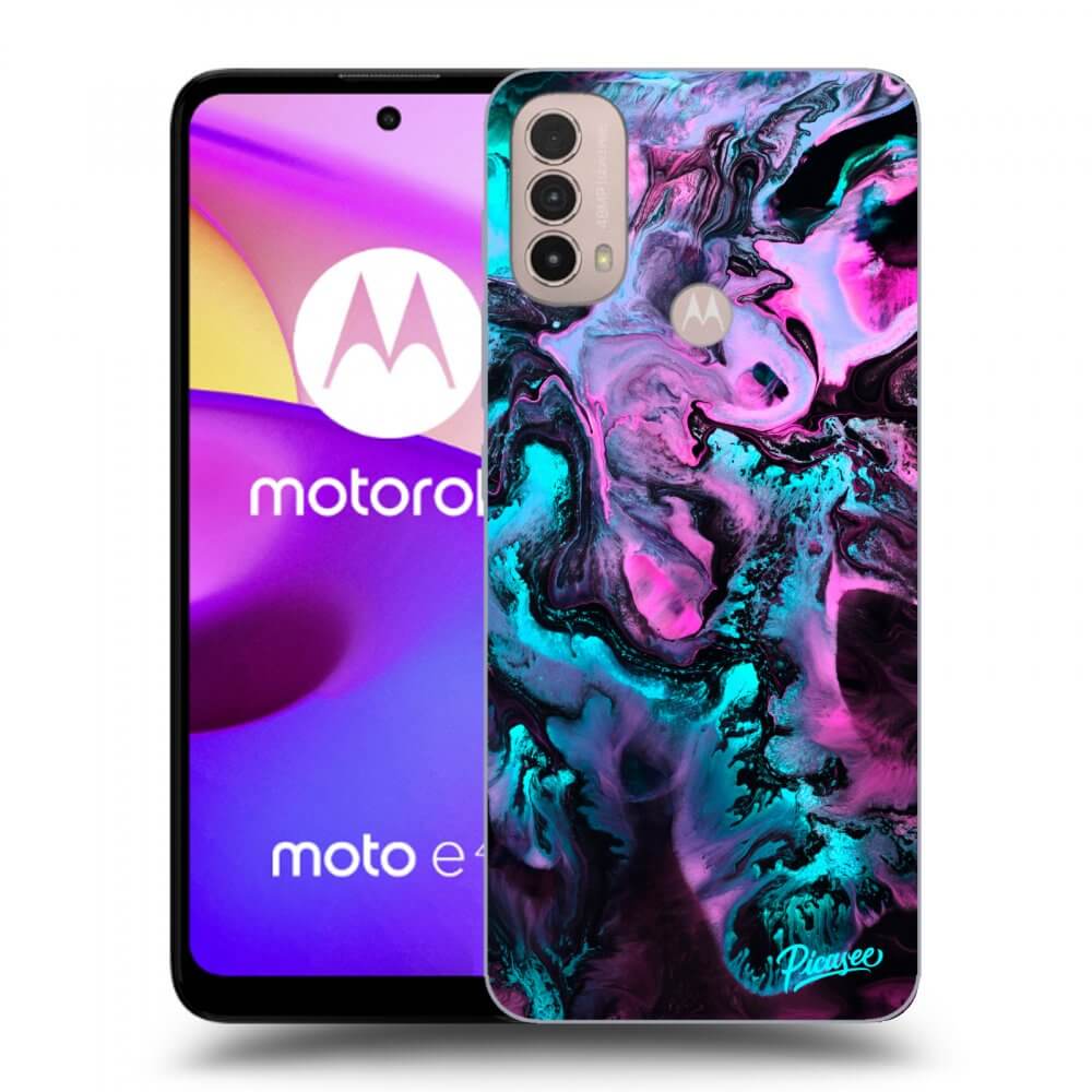 Picasee silikonowe czarne etui na Motorola Moto E40 - Lean