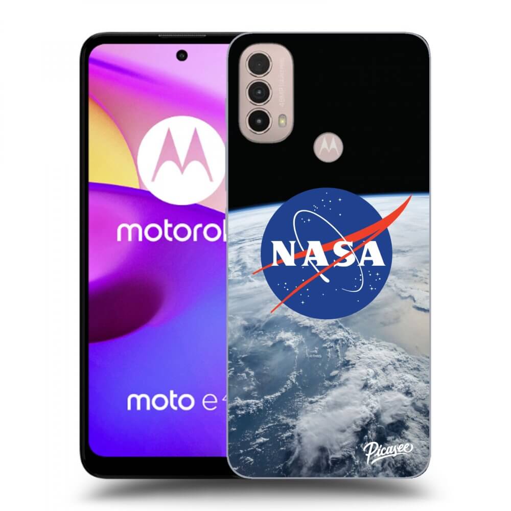 Picasee silikonowe czarne etui na Motorola Moto E40 - Nasa Earth
