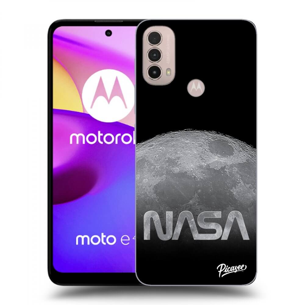 Picasee silikonowe czarne etui na Motorola Moto E40 - Moon Cut