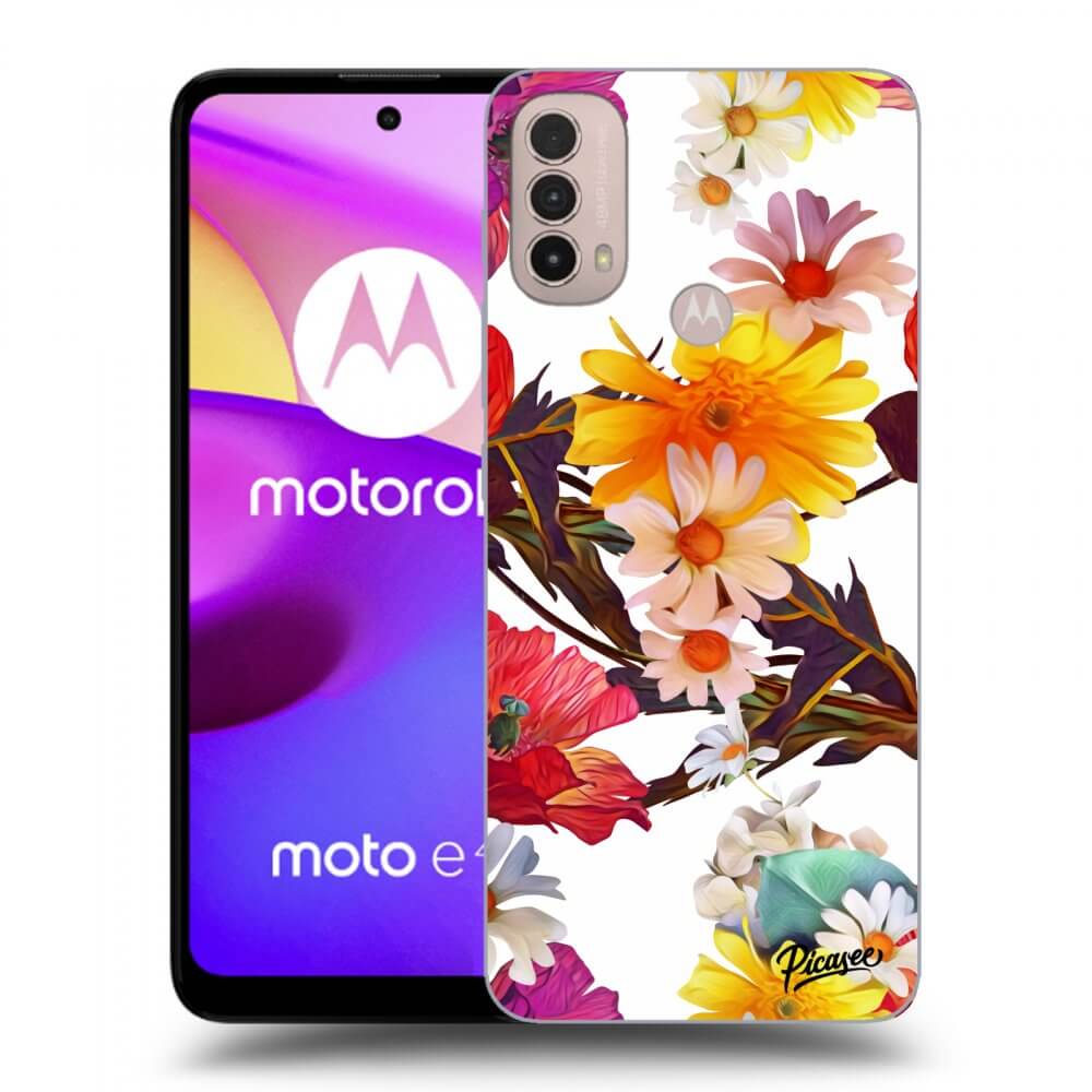 Picasee silikonowe czarne etui na Motorola Moto E40 - Meadow