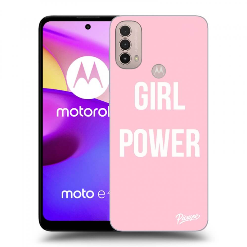 Picasee silikonowe czarne etui na Motorola Moto E40 - Girl power