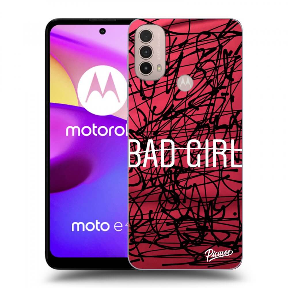 Picasee silikonowe czarne etui na Motorola Moto E40 - Bad girl