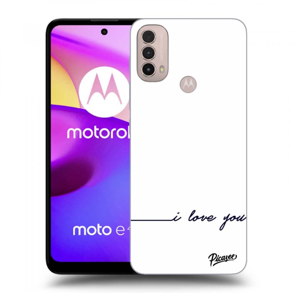 Picasee silikonowe czarne etui na Motorola Moto E40 - I love you