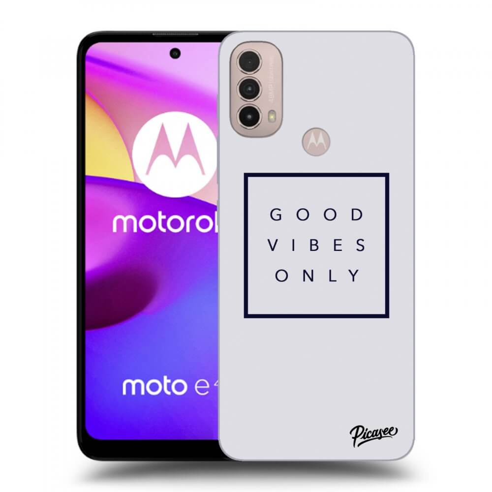 Picasee silikonowe czarne etui na Motorola Moto E40 - Good vibes only