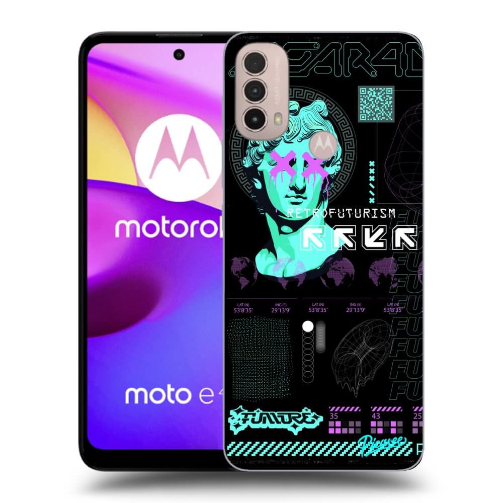 Picasee silikonowe czarne etui na Motorola Moto E40 - RETRO