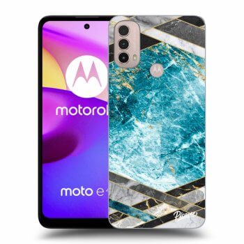 Etui na Motorola Moto E40 - Blue geometry