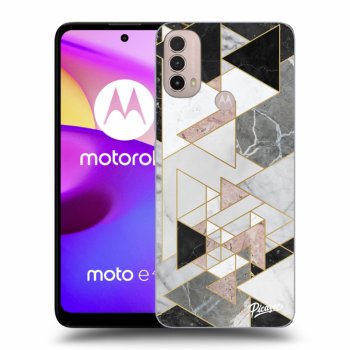 Picasee silikonowe czarne etui na Motorola Moto E40 - Light geometry