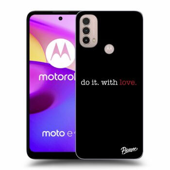 Picasee silikonowe czarne etui na Motorola Moto E40 - Do it. With love.