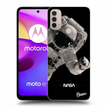 Picasee silikonowe czarne etui na Motorola Moto E40 - Astronaut Big