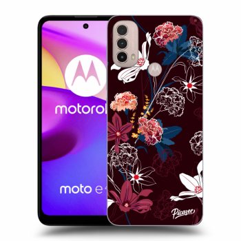 Picasee silikonowe czarne etui na Motorola Moto E40 - Dark Meadow
