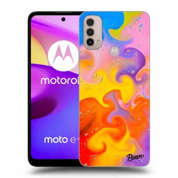 Picasee silikonowe czarne etui na Motorola Moto E40 - Bubbles