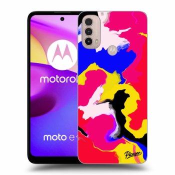 Picasee silikonowe czarne etui na Motorola Moto E40 - Watercolor