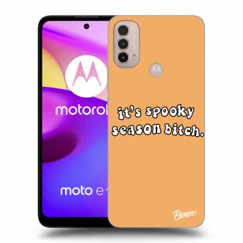 Picasee silikonowe czarne etui na Motorola Moto E40 - Spooky season