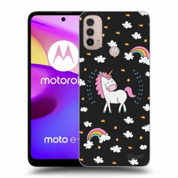 Picasee silikonowe czarne etui na Motorola Moto E40 - Unicorn star heaven