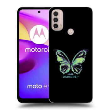 Picasee silikonowe czarne etui na Motorola Moto E40 - Diamanty Blue