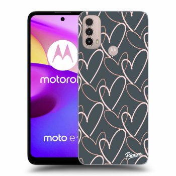 Picasee silikonowe czarne etui na Motorola Moto E40 - Lots of love