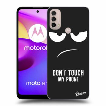 Picasee silikonowe czarne etui na Motorola Moto E40 - Don't Touch My Phone