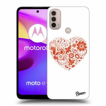 Picasee silikonowe czarne etui na Motorola Moto E40 - Big heart