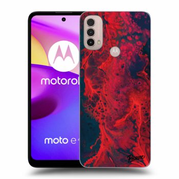Picasee silikonowe czarne etui na Motorola Moto E40 - Organic red