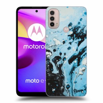 Picasee silikonowe czarne etui na Motorola Moto E40 - Organic blue