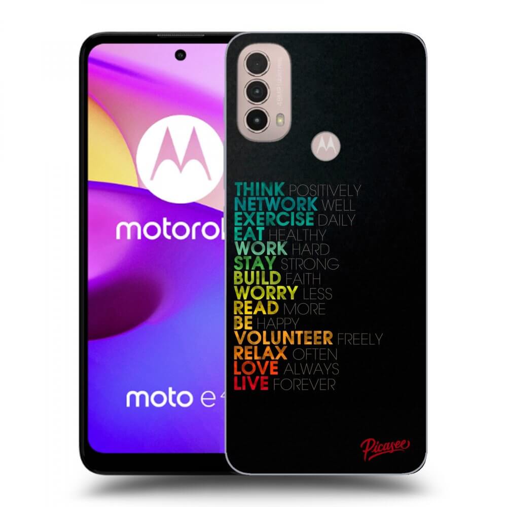 Picasee silikonowe czarne etui na Motorola Moto E40 - Motto life