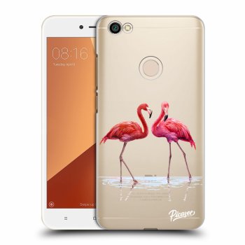 Picasee silikonowe przeźroczyste etui na Xiaomi Redmi Note 5A Global - Flamingos couple