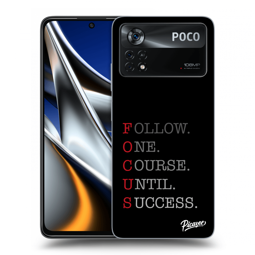 Picasee silikonowe czarne etui na Xiaomi Poco M4 Pro - Focus