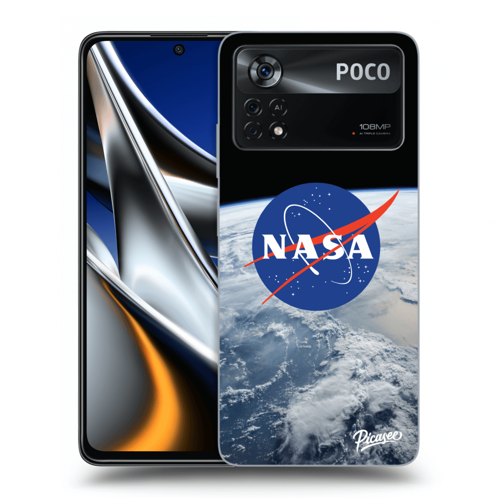 Picasee silikonowe czarne etui na Xiaomi Poco M4 Pro - Nasa Earth