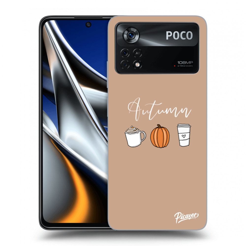 Picasee silikonowe czarne etui na Xiaomi Poco M4 Pro - Autumn