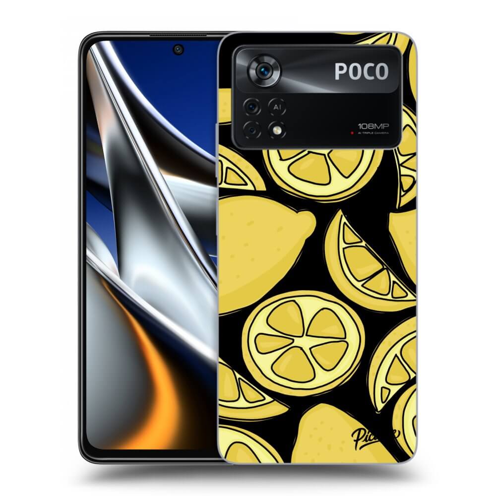 Picasee silikonowe czarne etui na Xiaomi Poco M4 Pro - Lemon