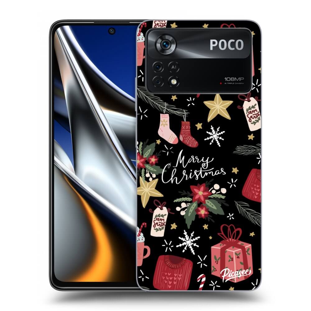 Picasee silikonowe czarne etui na Xiaomi Poco M4 Pro - Christmas