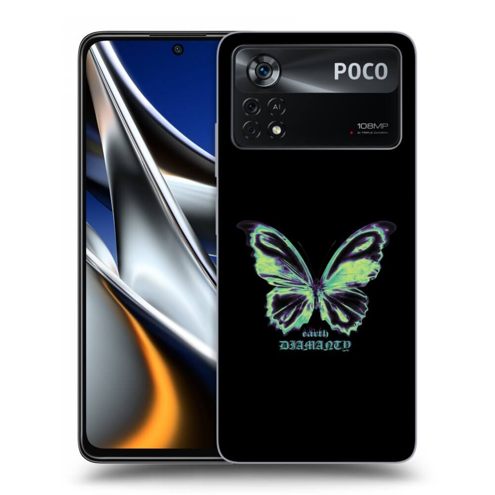 Picasee silikonowe czarne etui na Xiaomi Poco M4 Pro - Diamanty Blue