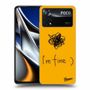 Picasee silikonowe czarne etui na Xiaomi Poco M4 Pro - I am fine