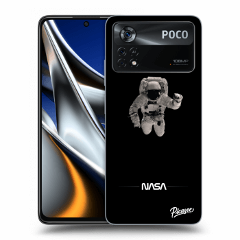 Picasee silikonowe czarne etui na Xiaomi Poco M4 Pro - Astronaut Minimal