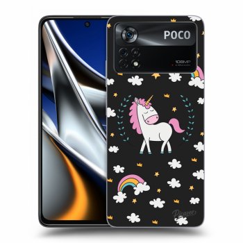 Picasee silikonowe czarne etui na Xiaomi Poco M4 Pro - Unicorn star heaven