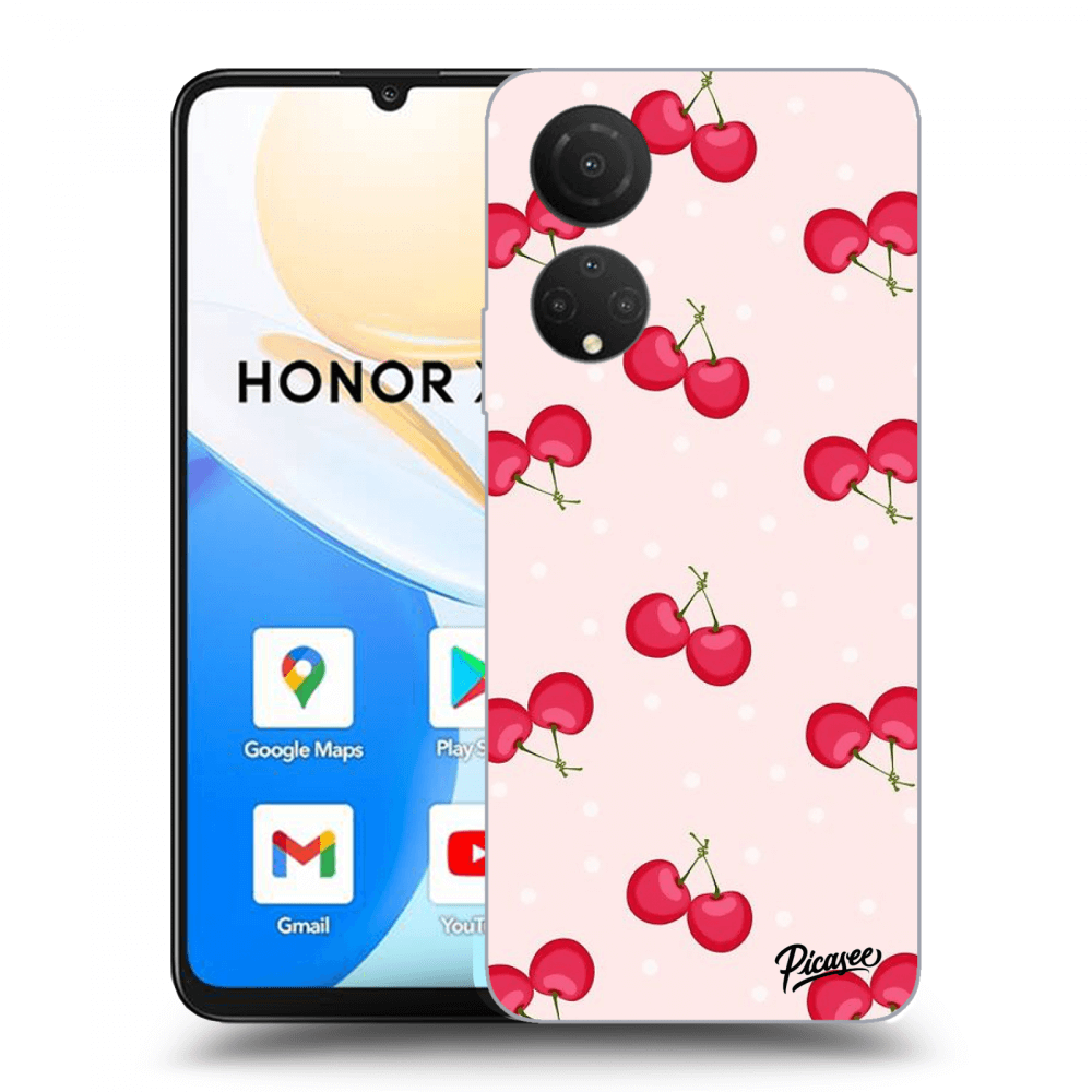 Picasee silikonowe przeźroczyste etui na Honor X7 - Cherries
