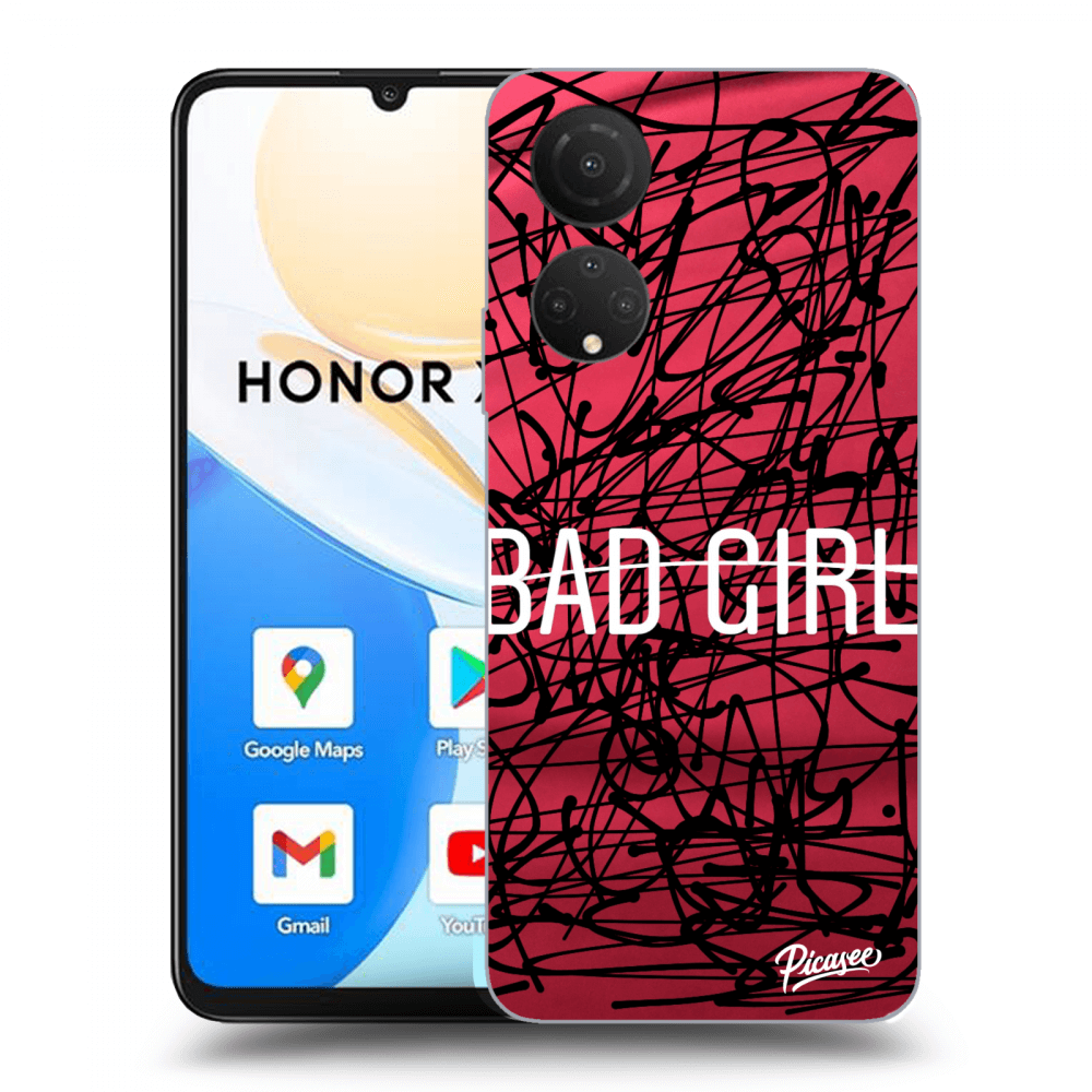 Picasee silikonowe czarne etui na Honor X7 - Bad girl