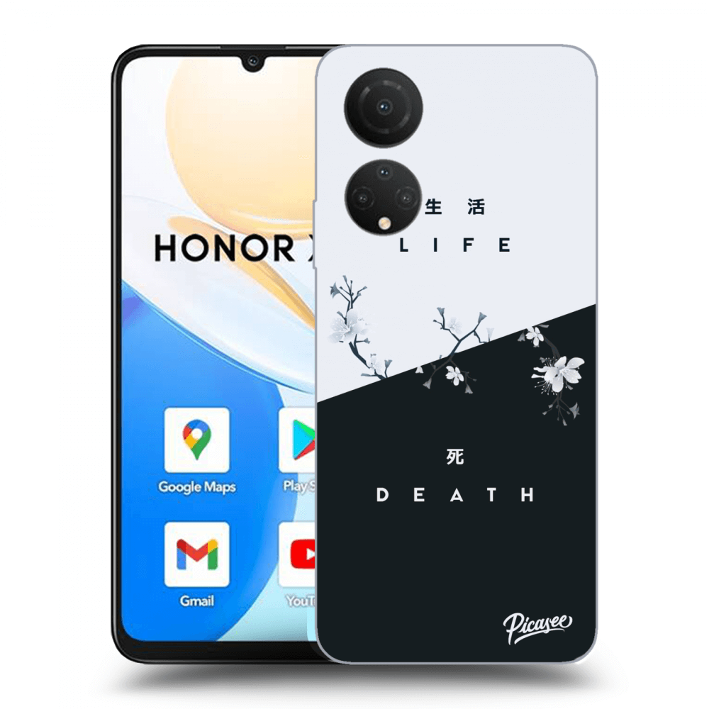 Picasee silikonowe czarne etui na Honor X7 - Life - Death
