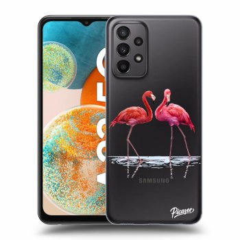 Picasee silikonowe przeźroczyste etui na Samsung Galaxy A23 A236B 5G - Flamingos couple