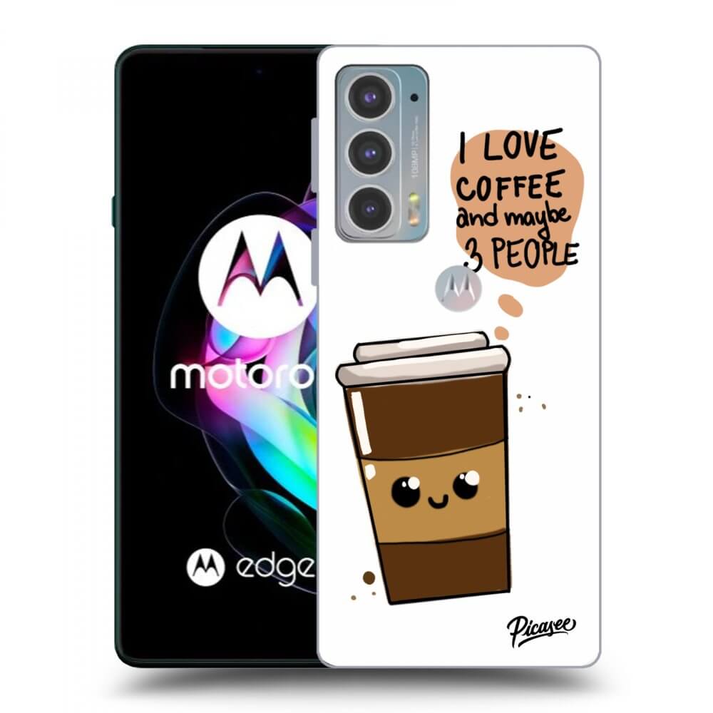 Picasee silikonowe czarne etui na Motorola Edge 20 - Cute coffee