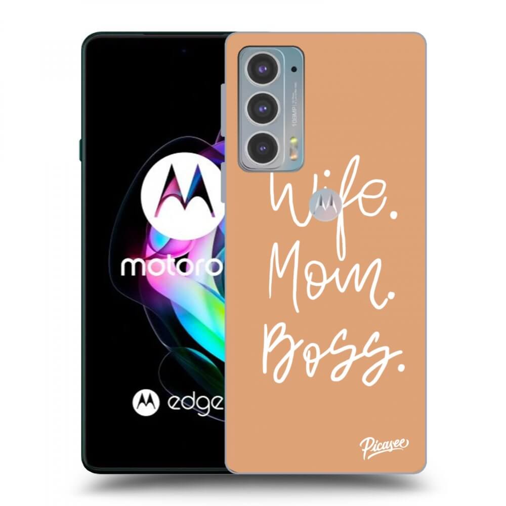 Picasee silikonowe czarne etui na Motorola Edge 20 - Boss Mama