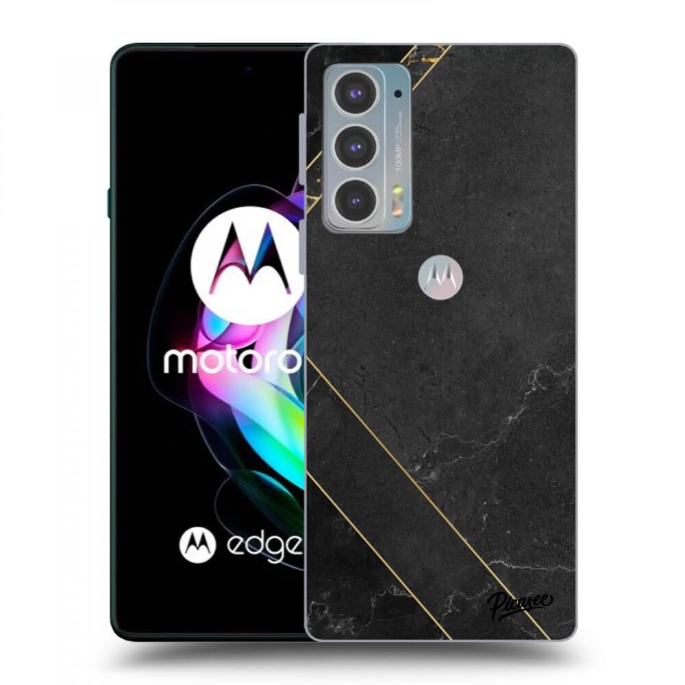 Picasee silikonowe przeźroczyste etui na Motorola Edge 20 - Black tile