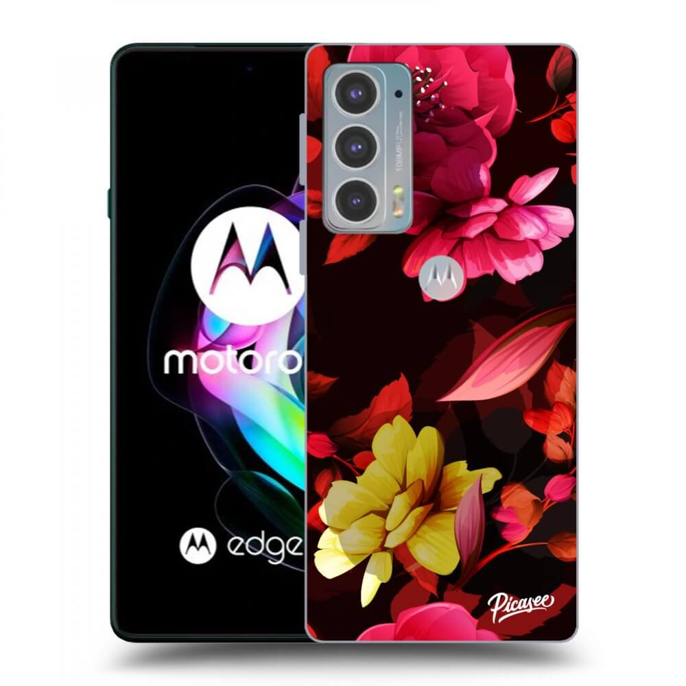 Picasee silikonowe czarne etui na Motorola Edge 20 - Dark Peonny