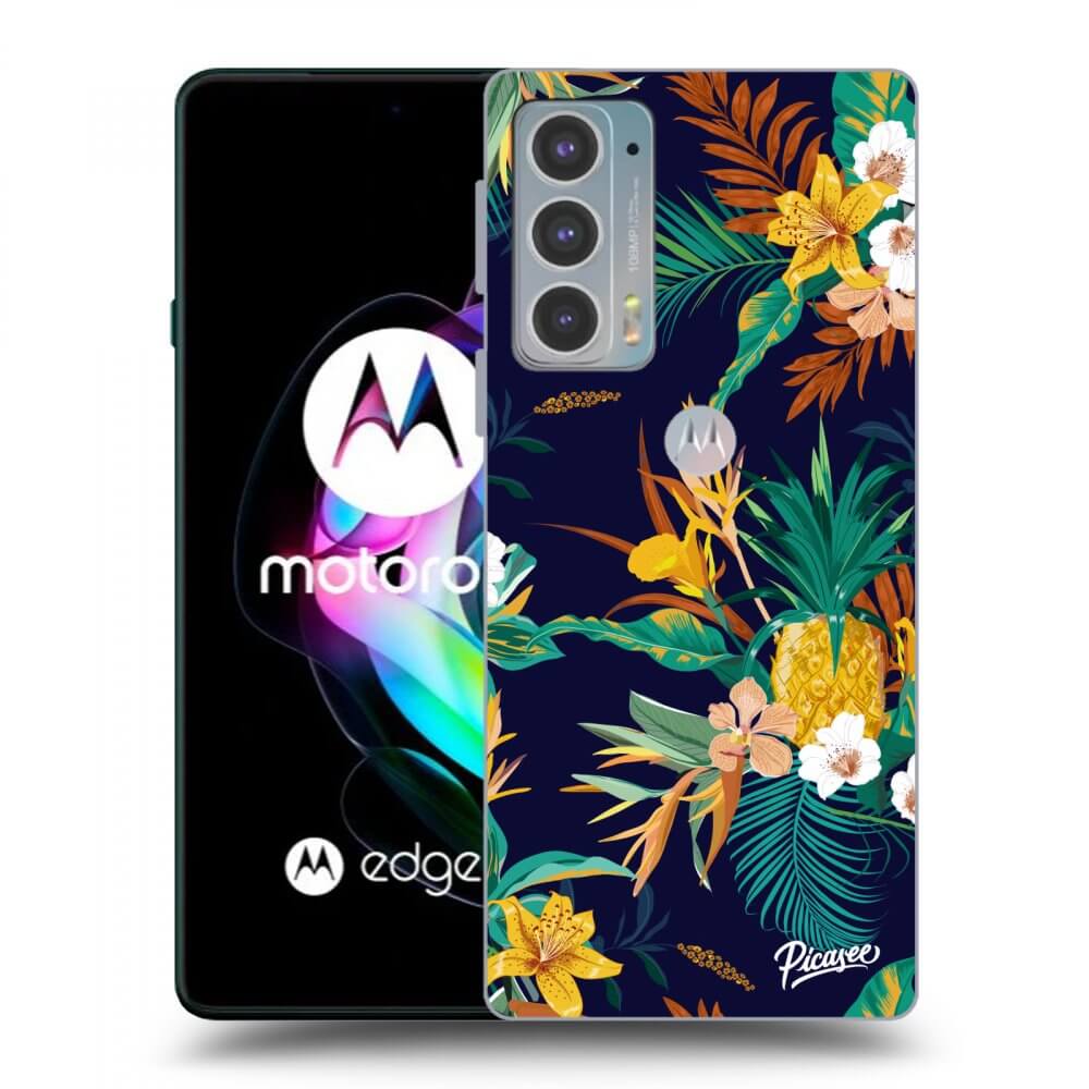 Picasee silikonowe czarne etui na Motorola Edge 20 - Pineapple Color