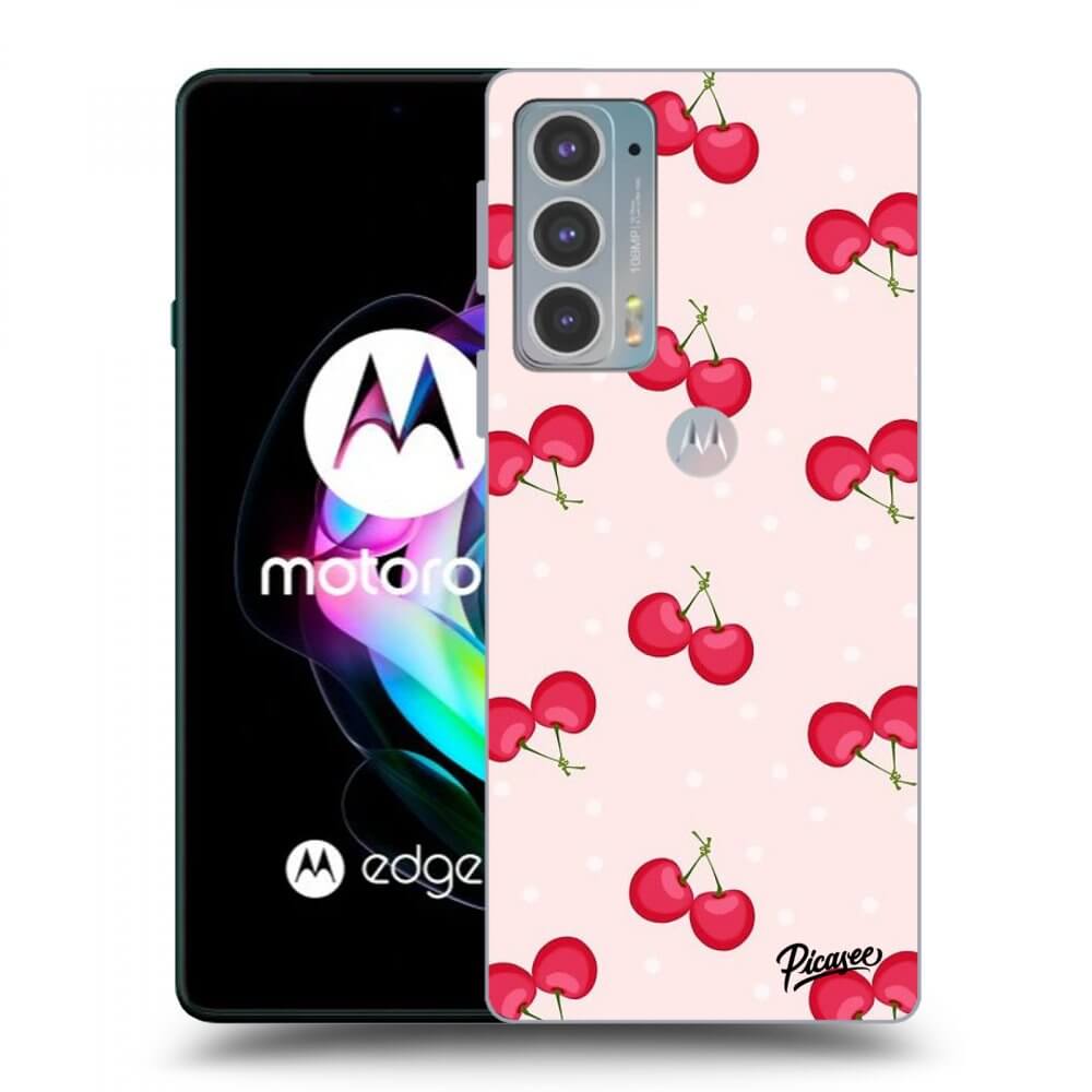 Picasee silikonowe czarne etui na Motorola Edge 20 - Cherries
